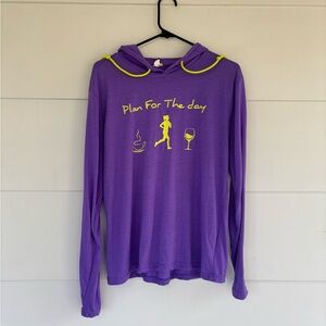 Alanic Medium Women’s Purple Athletic Hoodie “Plan For The Day” Graphic Pullover